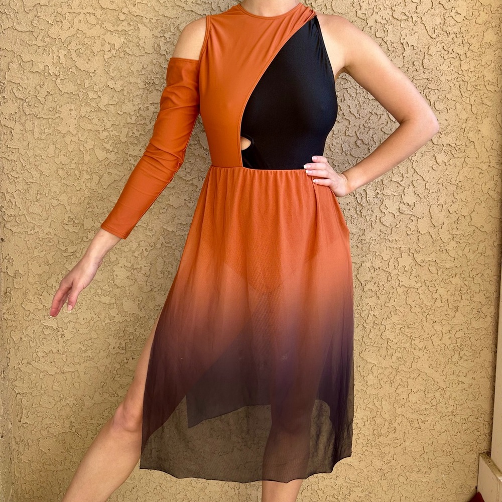Black and orange dance costume AS